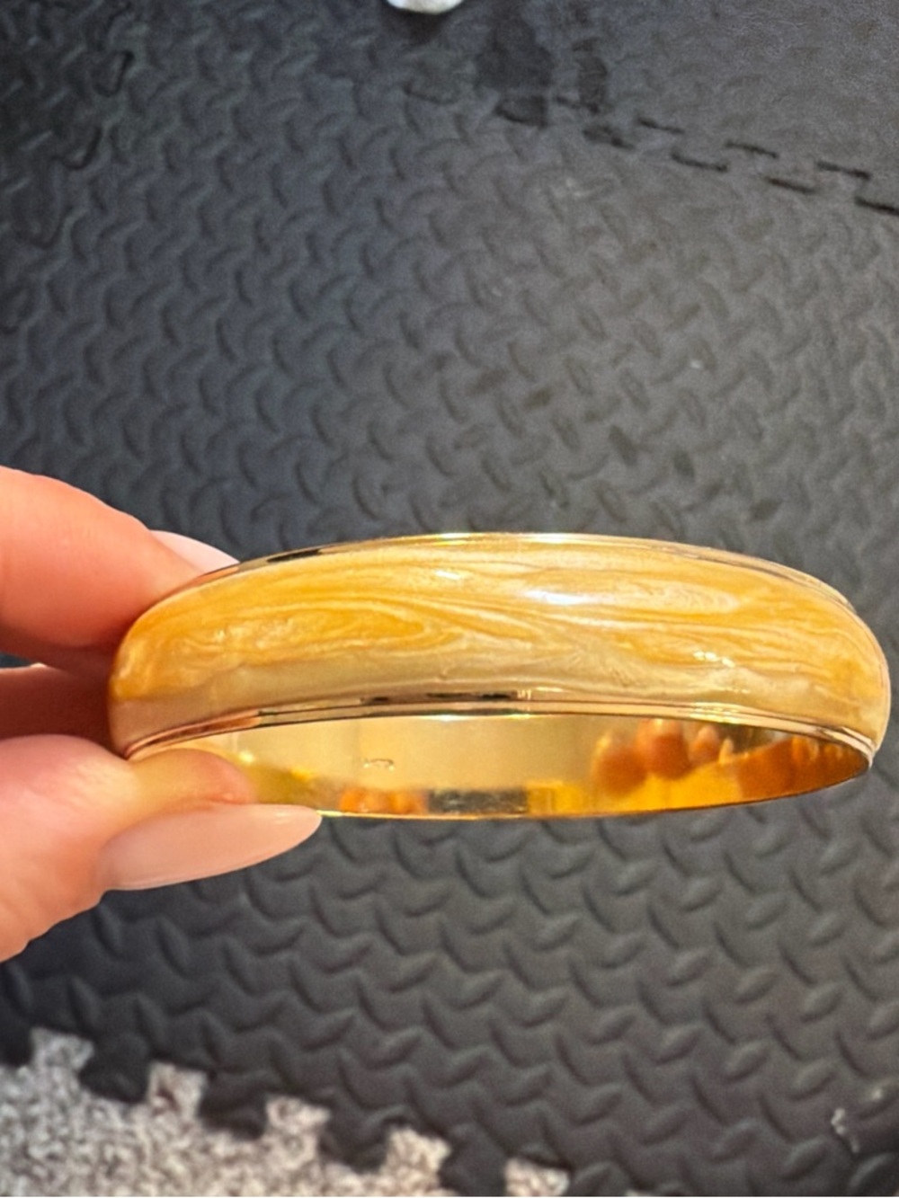 Golden Marbled Resin Bangle Bracelet